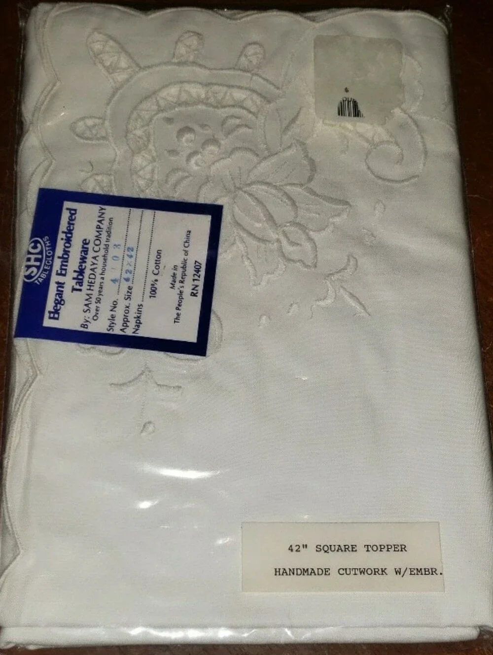 Vintage SHC Tablecloths Elegant Embroidered Tableware By Sam Hedaya Company